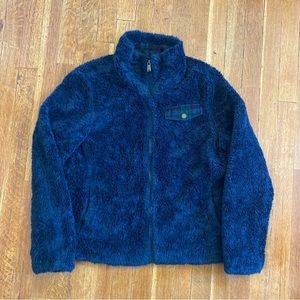 Pendelton Fleece Front Zip Sherpa Jacket Women’s Size Medium -  Blue Green